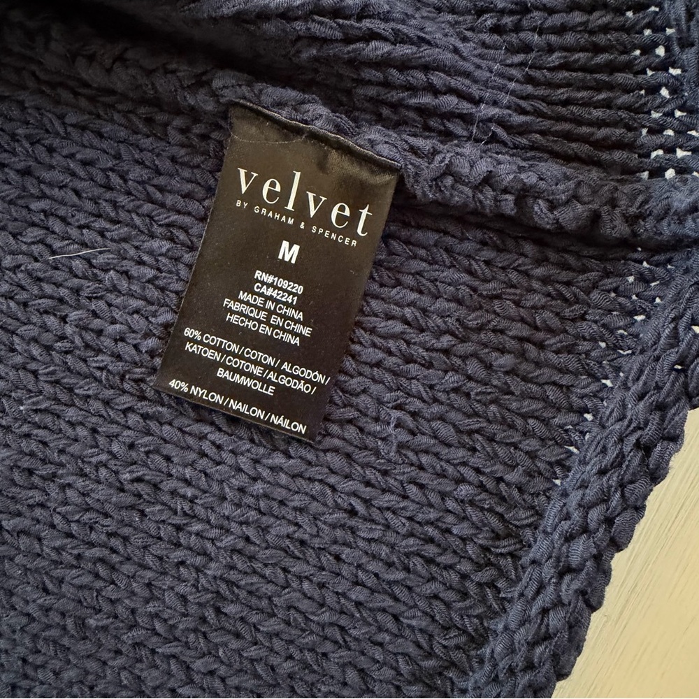 Velvet by Graham & Spencer Open Front Knit Cardigan – Navy Blue – Size M - Picture 6 of 8